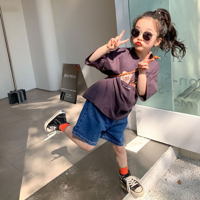 2022 new arrival Loose Denim Short simple designer wear pant for children 5-36