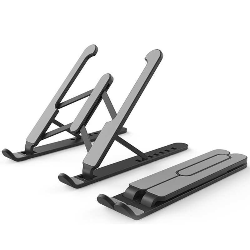 Bærbart bærbar stativ foldbar til macbook pro air foldbar bærbar justerbar holder til bærbar computer computer kølebeslag stigerør: Sort