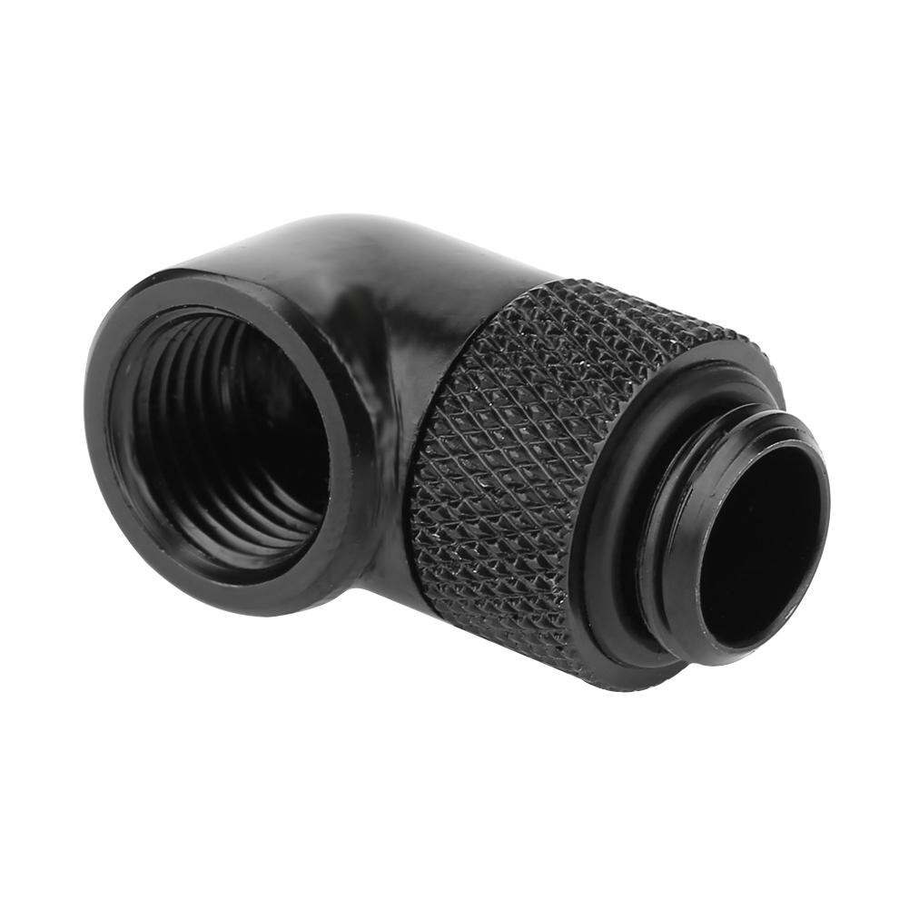 Connettore rotativo raffreddato ad acqua a 90 gradi G1/4 raccordo rotante raccordo in ottone adattatore per sistema di raffreddamento ad acqua per PC: Black