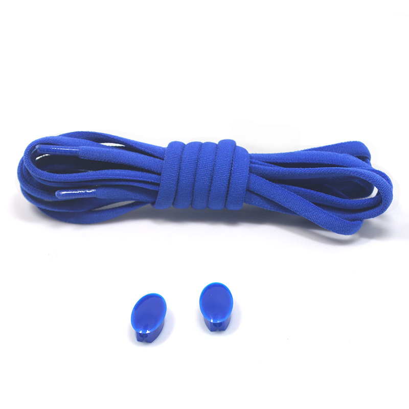 Lacets ronds élastiques, pour les chaussures de sport, pour enfants et adultes, rapides à nouer, faciles à nouer: Bleu