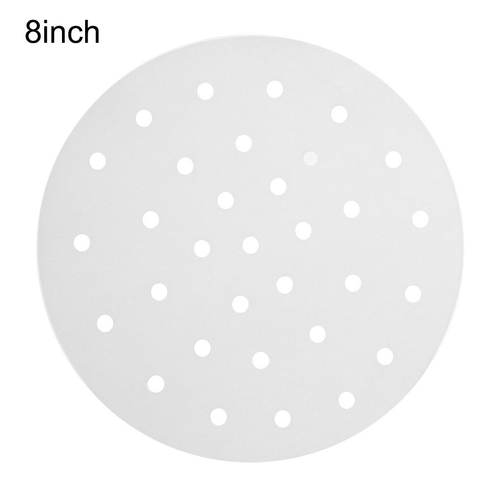 50pcs Bamboo Basket Steamer Paper Round Steamer Dim Sum Under Cookware Mat Round Non Stick Cooking Tools Kitchen Accessories: 8inch