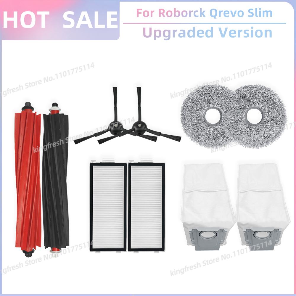 passen Für (Roborock Qrevo schlank) Vakuum Ersatzteile Wichtigsten Rolle Seite Pinsel Hepa-Filter Mopp Tuch Staubbeutel Zubehör: Rosa