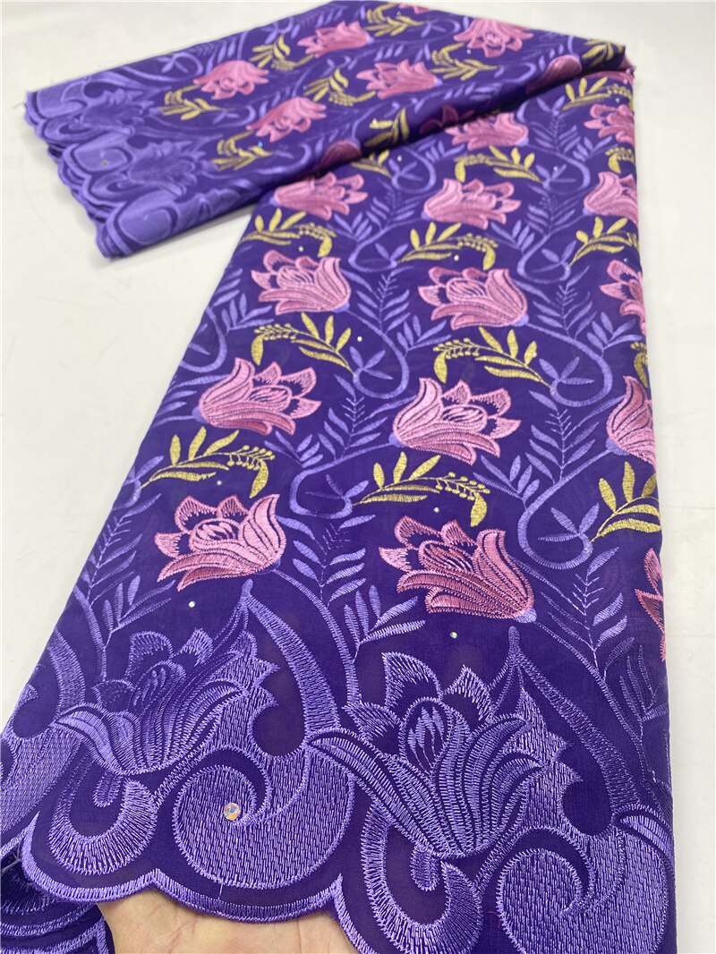 Pure White Swiss Voile Lace In Switzerland African Nigerian Dry Lace Fabrics Cotton Lace Sewing YA3722B-1: Picture 2