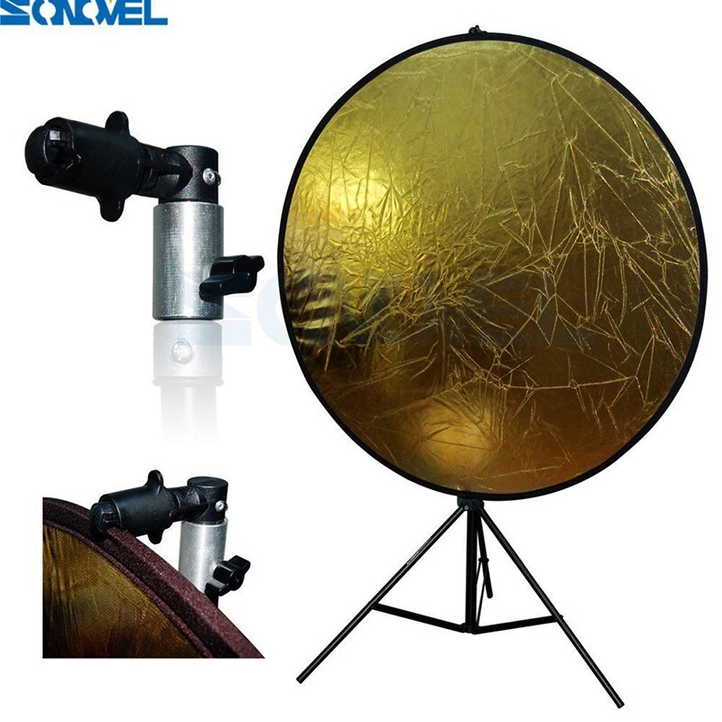 Soporte de cabeza giratoria para Reflector, brazo de disco para foto, vídeo, estudio de fotografía, Clip de soporte de disco para luz