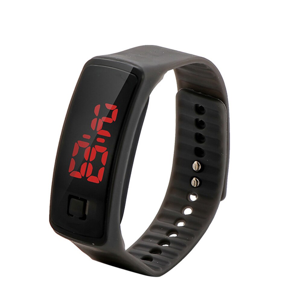 LED Digital Watch LED Touching Screen with Silicone Strap Luminous Casual Watch Wrist Unisex YA88: Black