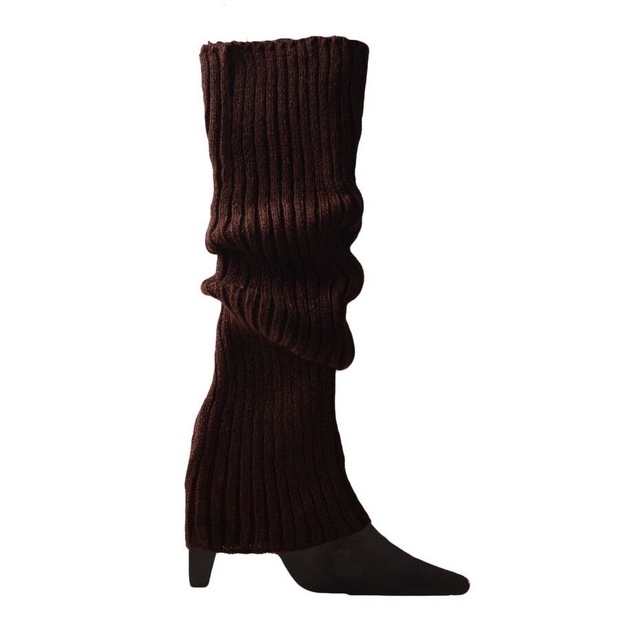 Women Boot Cuffs Leg Warmers Knit Leg Stockings Striped Long Boot Thigh High Stockings Knitted The Knee Socks Arcylic Leg Warmer: coffee