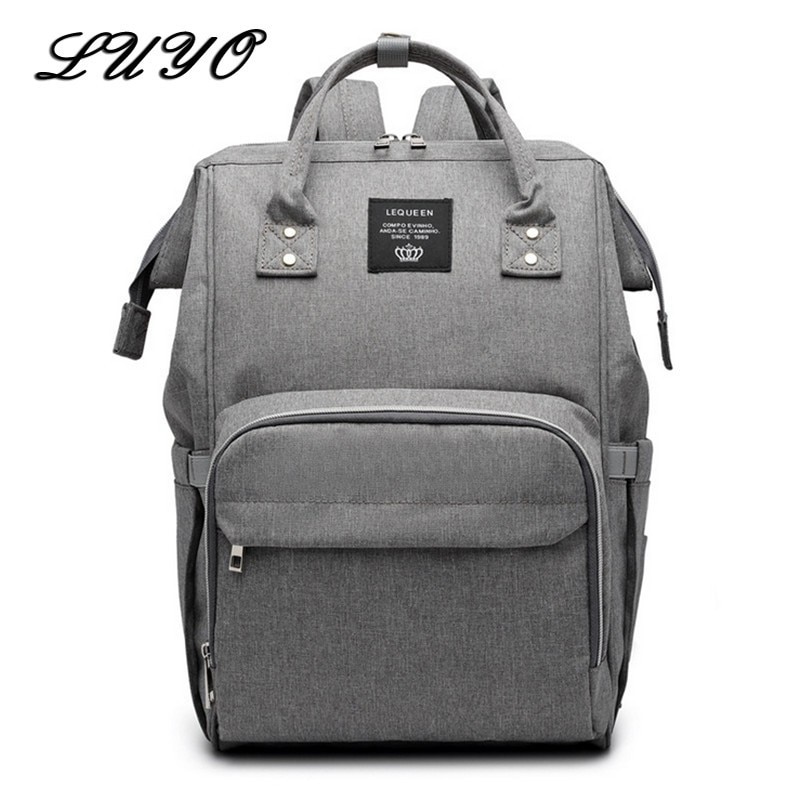 LUYO Diaper Bag Mummy Baby Care Nappy Large Capacity Waterproof Business Backpack Women Travel Bag Ring Bagpack Rugzak Back Pack
