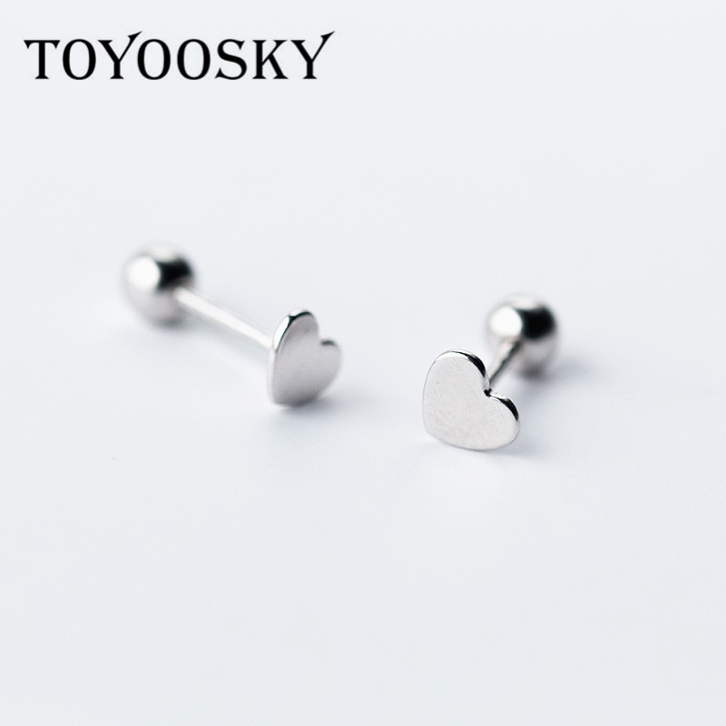Kleine Hart 925 Sterling Zilveren Oorbellen Stud Schroef Kids Baby Oorbellen Zilver 925 Voor Vrouwen Meisjes Mini Minimalistische Sieraden