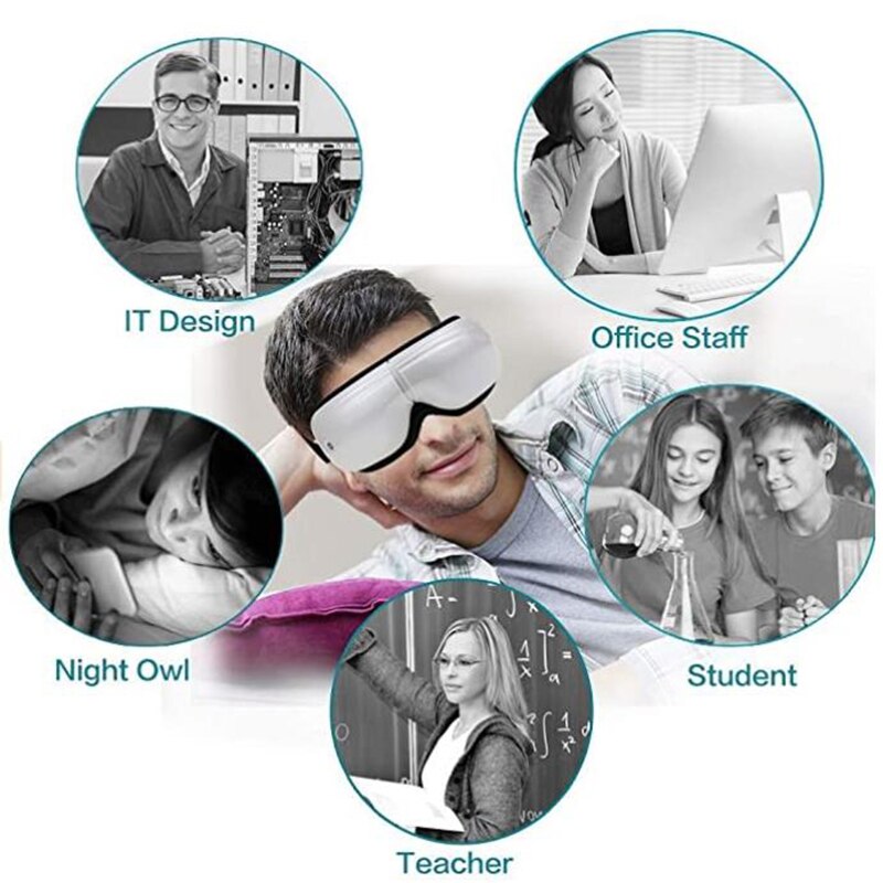 Massager Met Warmte Tempel Air Compressie Vibrerende Voor Donkere Cirkel Moe Droogheid Migraine Kalmeren Eye Massager