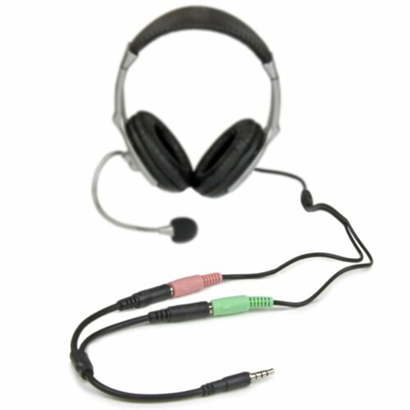 In Voorraad 3.5Mm Stereo Audio Adapter Male Naar 2 Vrouwelijke Headset Mic Trrs Y Splitter Kabel Adapter Ondersteuning