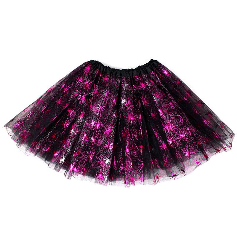 Tutu Rock Mädchen Halloween 3 Schichten Tutu Rock Bunte Kürbis Spinne Schädel Tüll Kostüm Neue