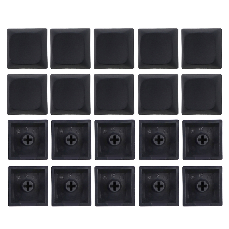 20Pcs PBT Blank Keycap 1U 1X XDA Profile No Print Keycap Set for DIY Mechanical Keyboard Installation MX Switches: black
