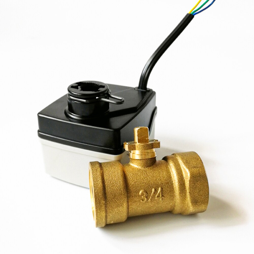 Mini válvula eléctrica de 3/4 "con actuador de 220V, válvula motorizada de control de 3 cables de fácil instalación/Desinstalación 2 utilizada para suministro de agua