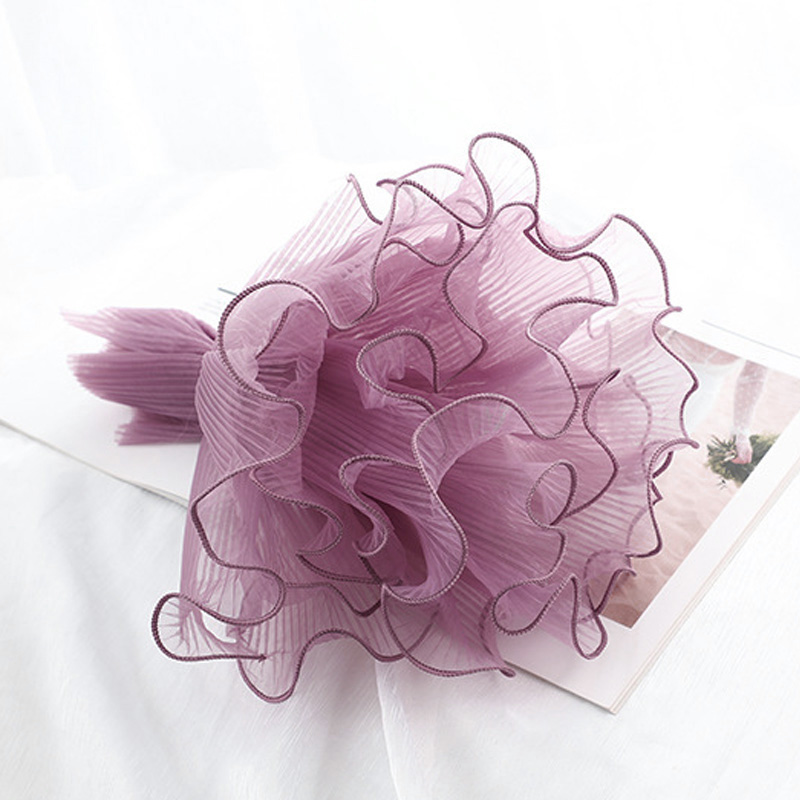 Gasa de envoltura de 28cm x 4,5 yardas, malla ondulada, material de embalaje de flores, gasa rosa, paquete floral, suministros para decoración del hogar: purple
