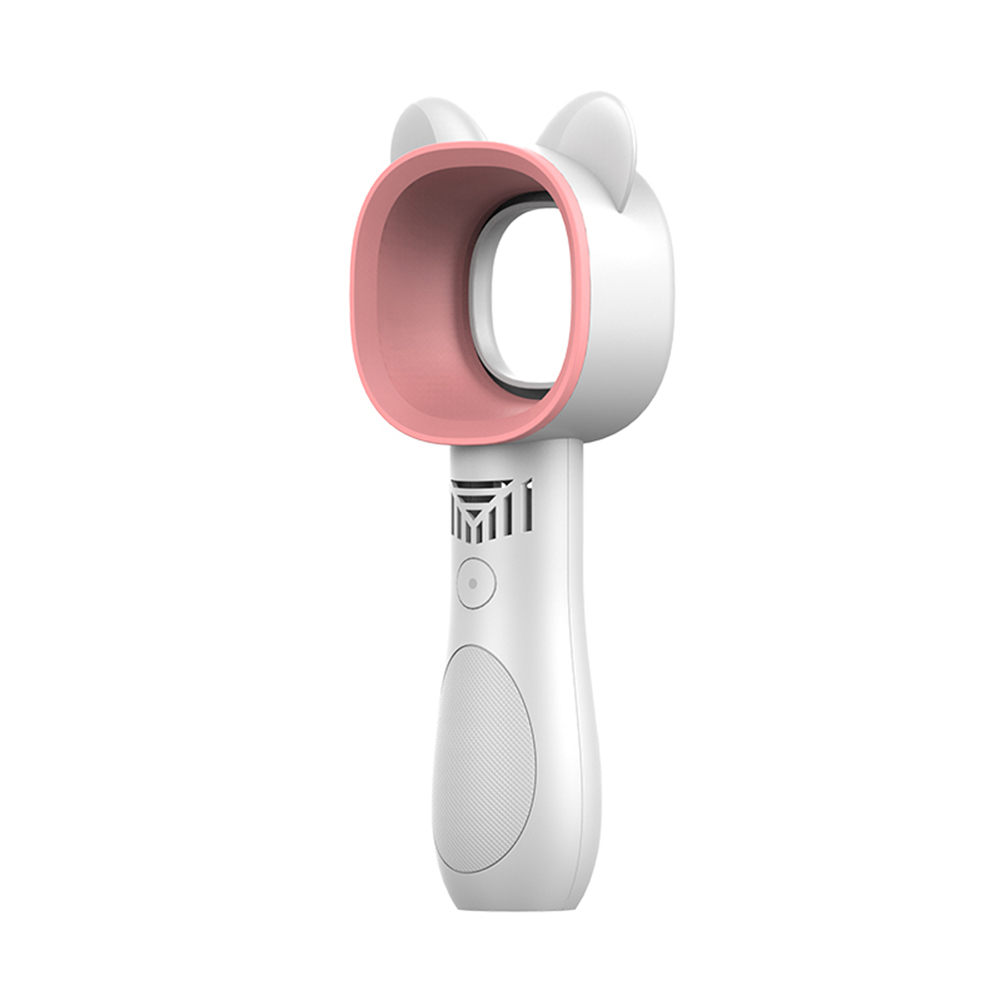 Mini ventilador sin aspas, carga USB, orejas de gatos de dibujos animados, 3 velocidades, portátil para el hogar, Oficina DC120: White