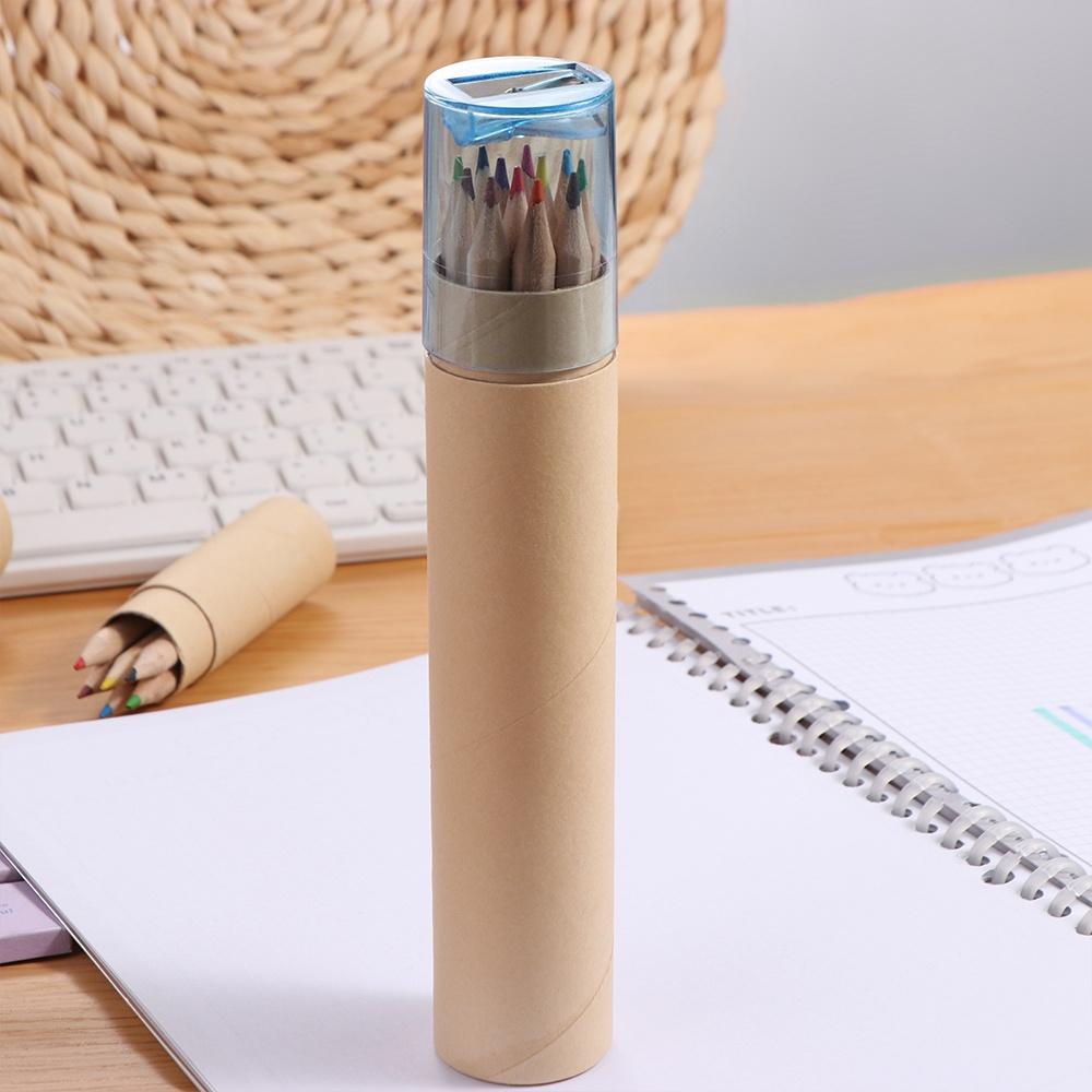 Taidetyökalu koulutarvikkeet piirustus taide tynnyrillinen kawaii lapsi värikynä opiskelija lyijykynä lyijykynä väriliitu 12 värikynää