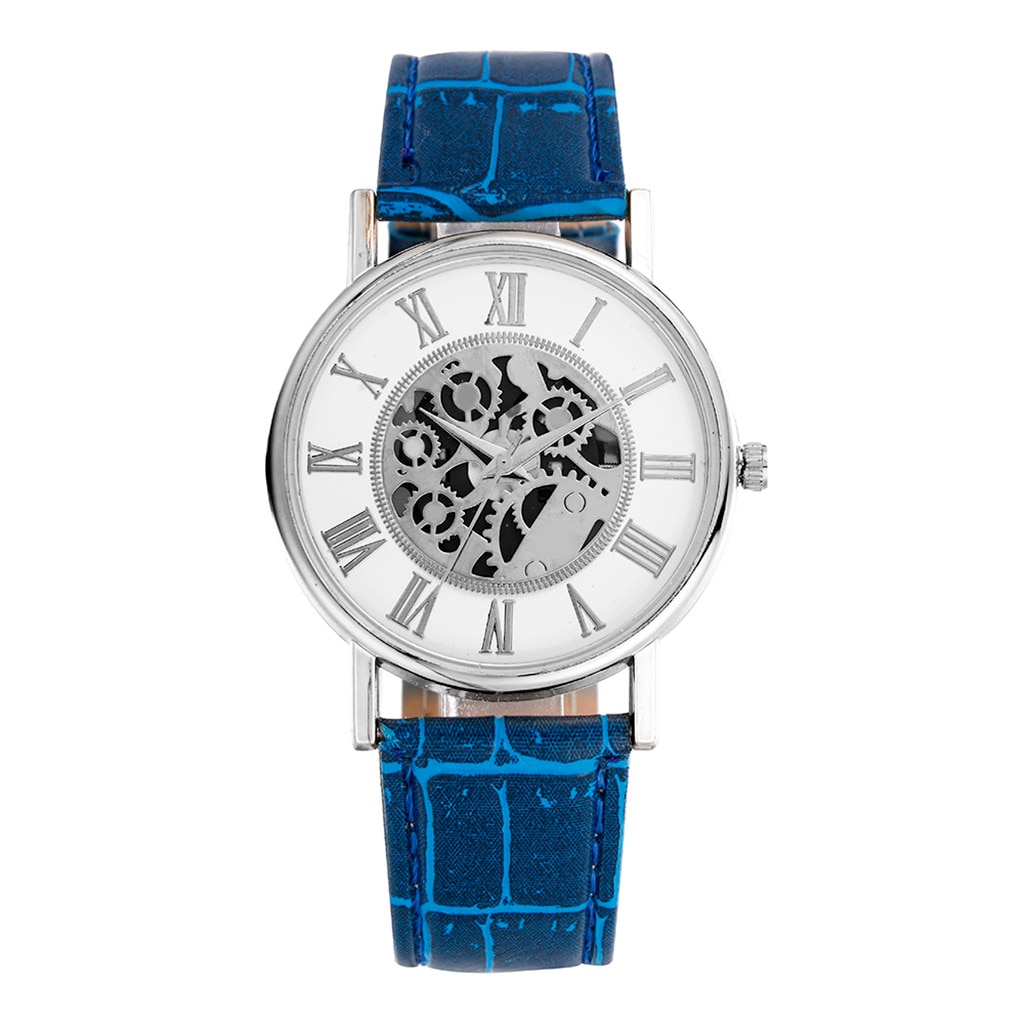 Watches Mens Gmt Leather Strap Watch OTOKY Watch For Women Business Sport Wrists Watches Female Bracelet Clock: Black