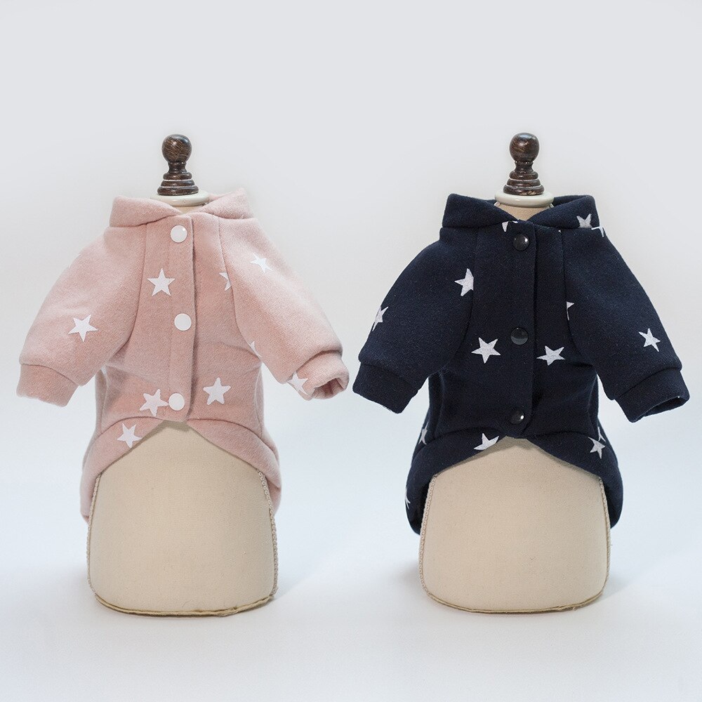 Sudadera de algodón con estampado de estrellas para mascota, suéter para perros pequeños, gatos, niño y niña, cuello redondo, abrigo suave y cálido para perro, chaqueta, ropa para cachorros