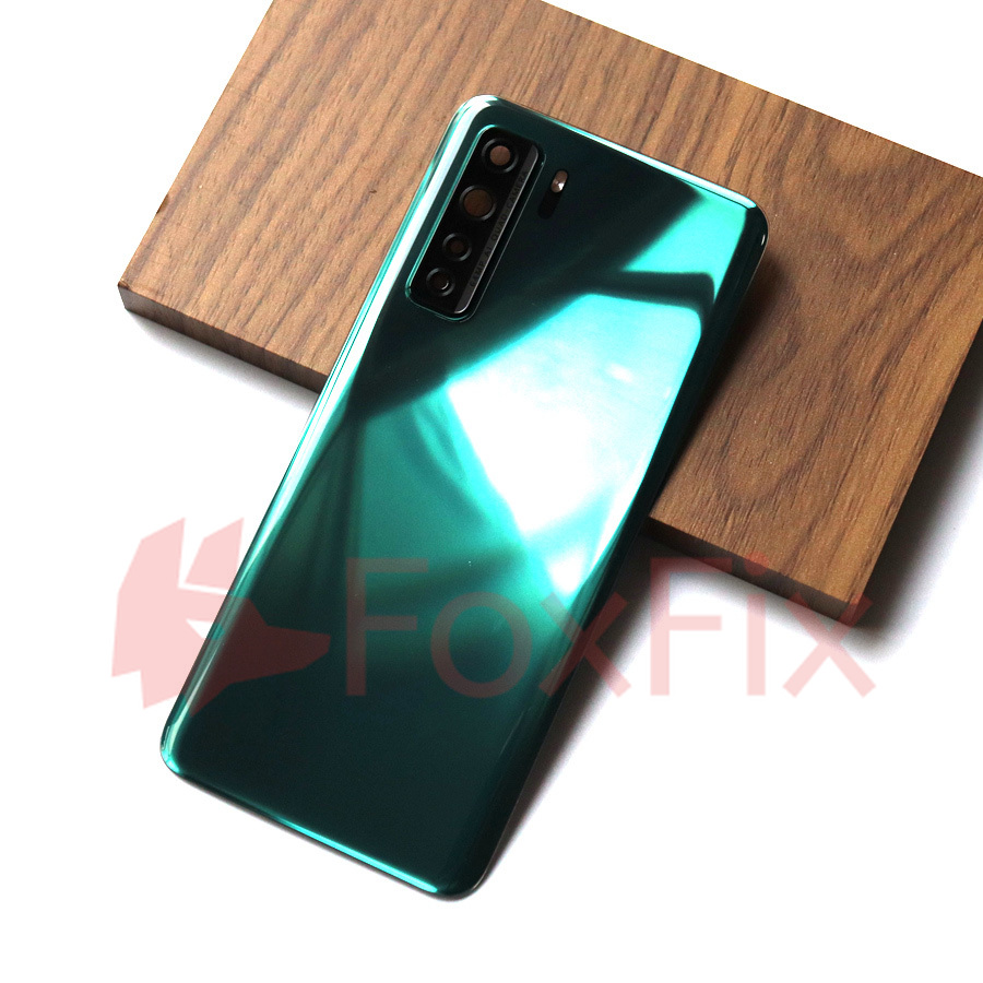 Tylna szklana pokrywa dla Huawei P40 Lite 5G pokrywa baterii tylna szklana obudowa tylna obudowa zamiennik dla honoru 30S rosja edycja: Green With Lens