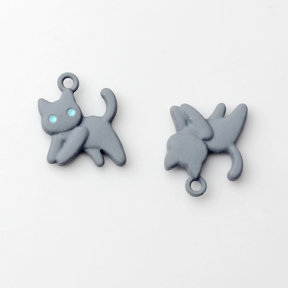 10 stk/parti 14*16mm legerings spraymaling katteanheng sjarm til halskjede armbånd smykker gjør-det-selv tilbehør: Oransje