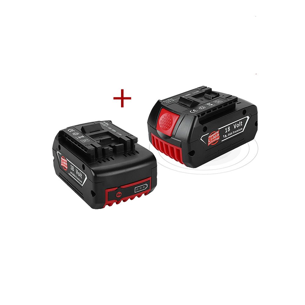 100%  originale 18 v 18000 mah oppladbare for bosch 18 v 18.0ah batteri backup bærbar erstatning bat 609 indikatorlys +3a lader: Rød