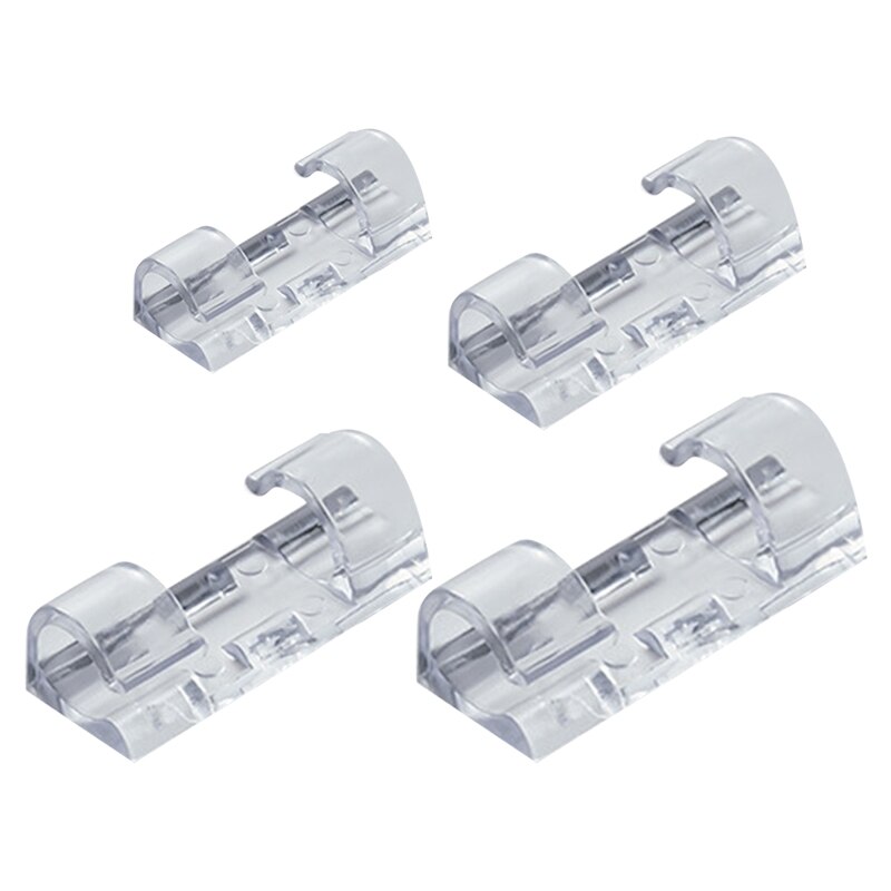 20 Pack Transparent Cable Clips Organizer Wire Holder Cord Management Self-Adhesive Cable Fixed Clamp Easy to Use