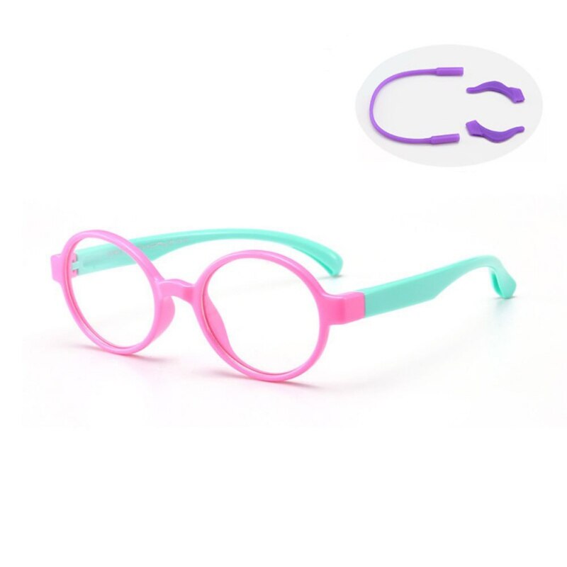 Anti-blue Light Goggles Eyewear Frame Children Optical Glasses Flexible One-piece Safe Eyeglasses Plain Mirror Silicone