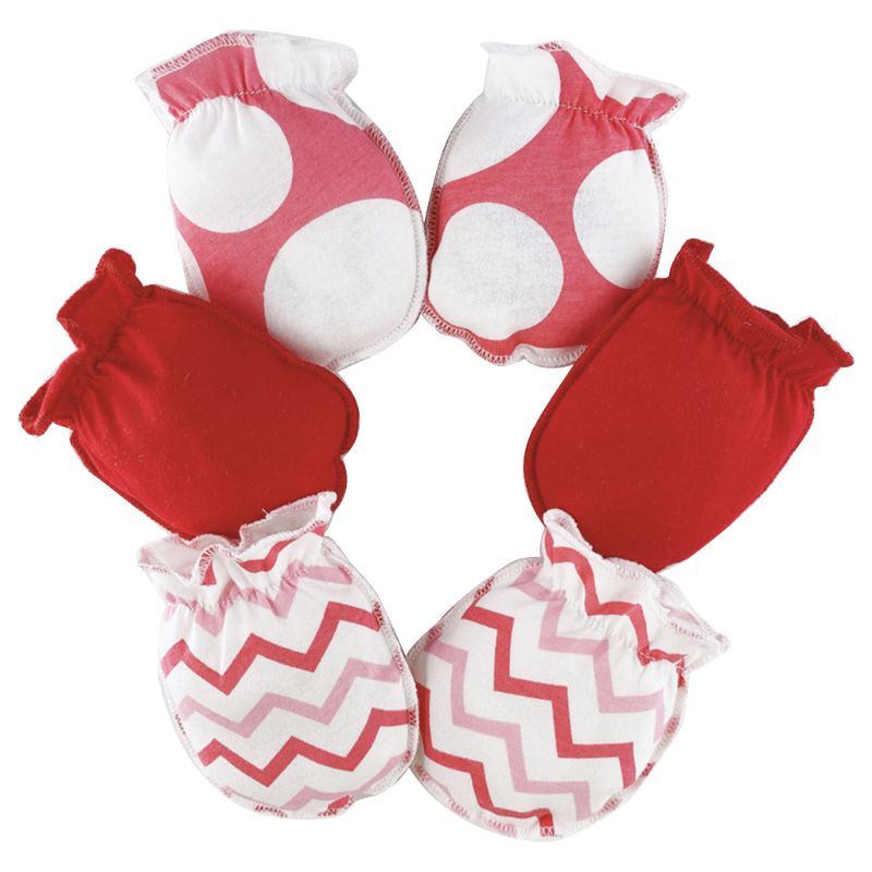 3 accoppiamenti Del Bambino Anti Graffi Morbido Puro Guanti di Cotone Neonato Paramani Mittens A2UB: C