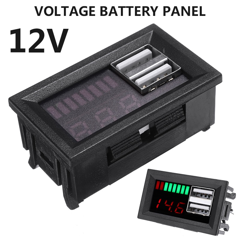 12V Uitgang Digitale Display Plug Auto Voltmeter Dual Usb Led Meter Voertuigen Voltage Batterij Tester Panel