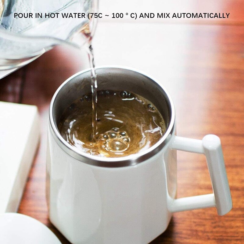 Temperature Fully Automatic Self Stirring Mug Coffee Milk Stainless Steel Thermal Double Insulated Smart Cup,No Charging