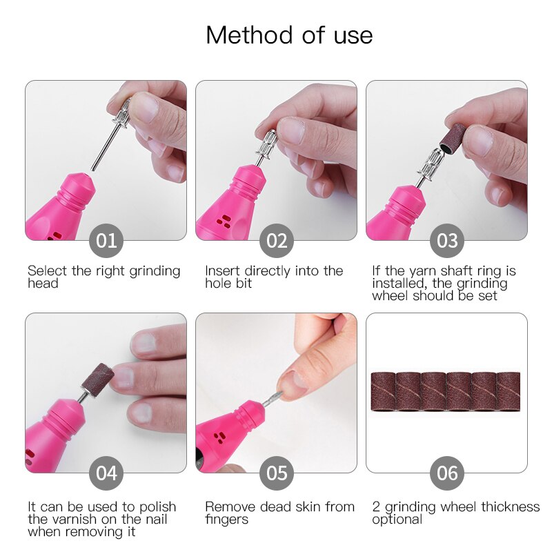Electric Nail Drill Acrylic Electric Nail Drill File Kit Pen Shape Finger Toe Nail Polishing Machine Nail File