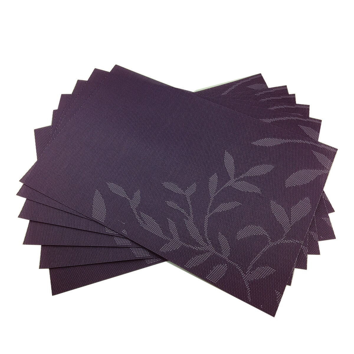 Set de table violet pour salle à manger, tapis de table en pvc à fleurs, sets de table, tapis de tasse, dessous de verre, accessoires de cuisine, 4 pièces: Violet 4 pièces