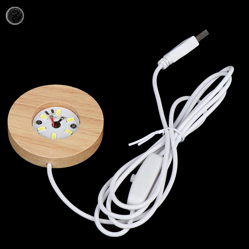 Lamp Base Art Ornament Wood Light Base Rechargeable Remote Control Wooden LED Light Rotating Display Stand Lamp Holder