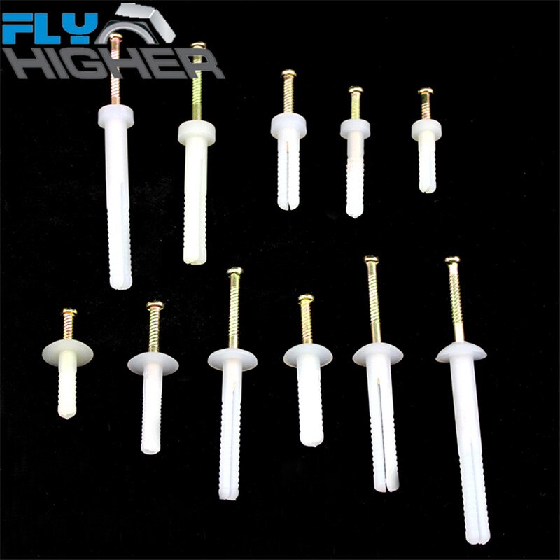 Plasterboard/Conrete/Brick Nylon Plug Easy Anchor with screw and hammer