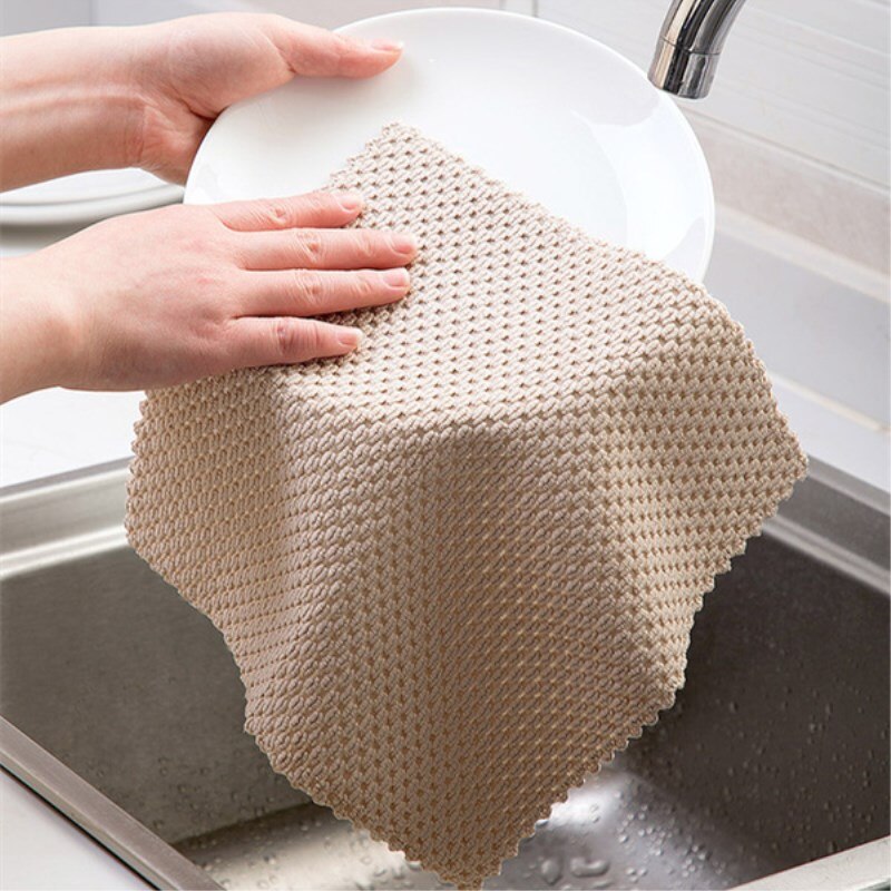 4 pces toalha de limpeza de cozinha casa toalhas de microfibra para a cozinha absorvente pano mais grosso para limpar a mesa de limpeza de micro fibra