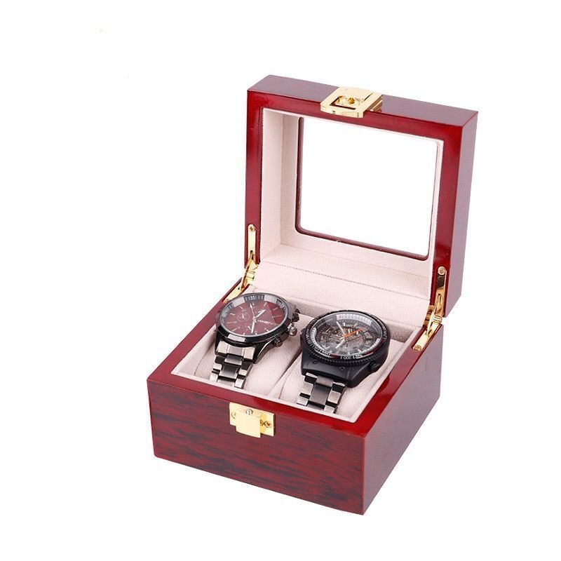 2/3/5/6/10/12 Slots Wood Watch Display Box Light Red Watch Boxes Case Mechancal Watch Storage Organizer Jewelry Holder