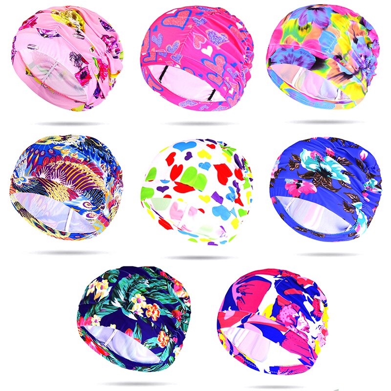 Lang haar badmuts sportzwem elastische hoed mannen vrouwen zwemkleding nylon tulband mutsen