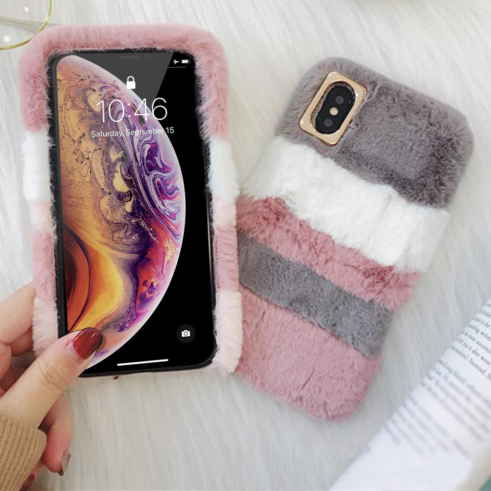 LCHULLE lindo para Samsung S7 borde S8 S9 S10 Nota 10 Plus S10e cálido suave suaves peludos de teléfono cubierta Coque Shell