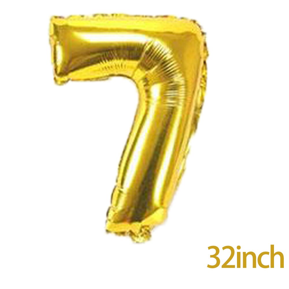 Anzahl ballons 32 zoll Baby Dusche Helium Folien ballon Gold Silber Rosa verrotten Blau Ziffer Globos Geburtstag Party Hochzeit ballon: Digital Ballon7