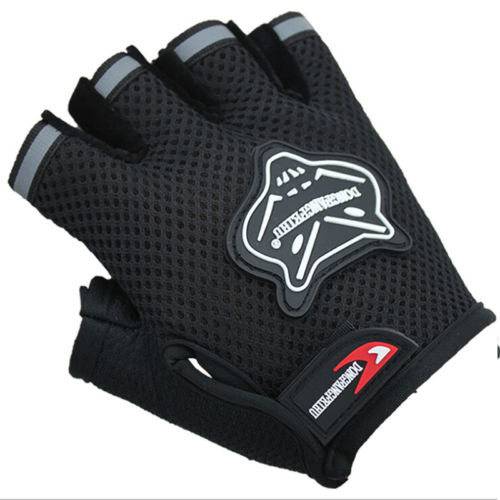 Pudcoco 7-16Y Kids Adults Bike Half Finger Gloves Cycling Mesh Gloves Bicycle Sport Short Gloves 4Colors: Black Adult