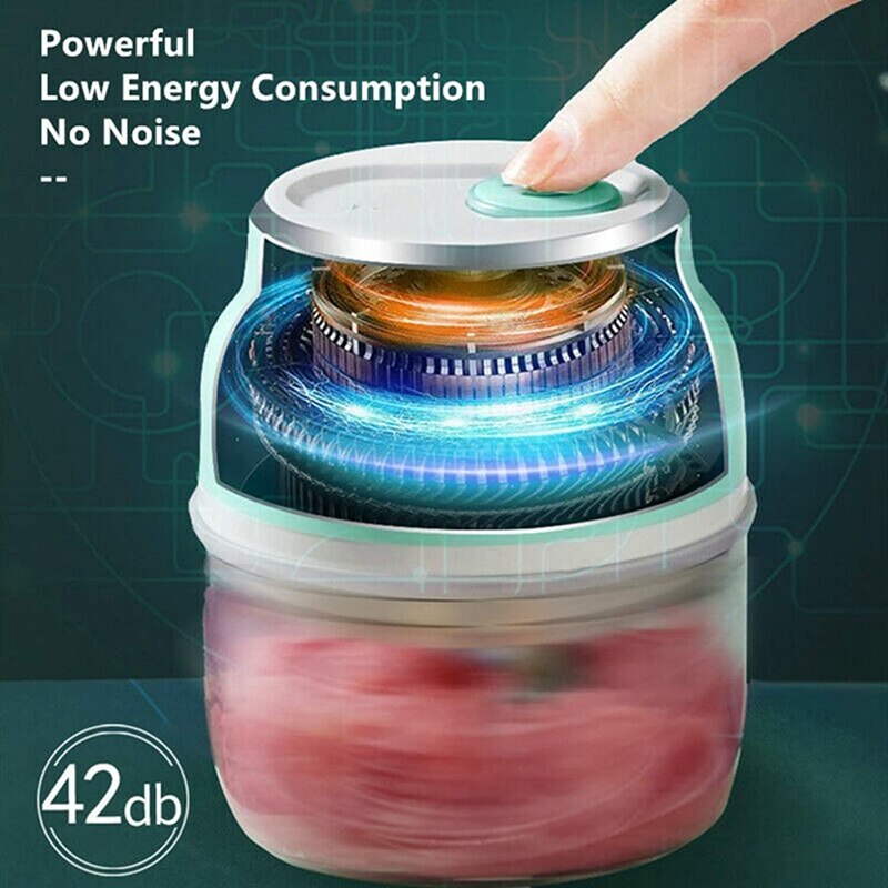 Electric Garlic Chopper, Portable Mini Fruit Vegetable Cutter Chili Onion Mincer Food Processor for Kitchen