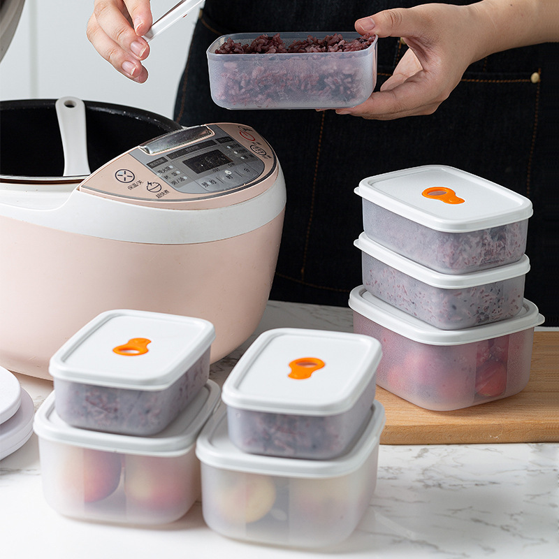 Refrigerator Sealed Fresh-Keeping Box Fruit Meat Freezing Organizer Cans Kitchen Plastic Food Storage Case Container Lunch Box