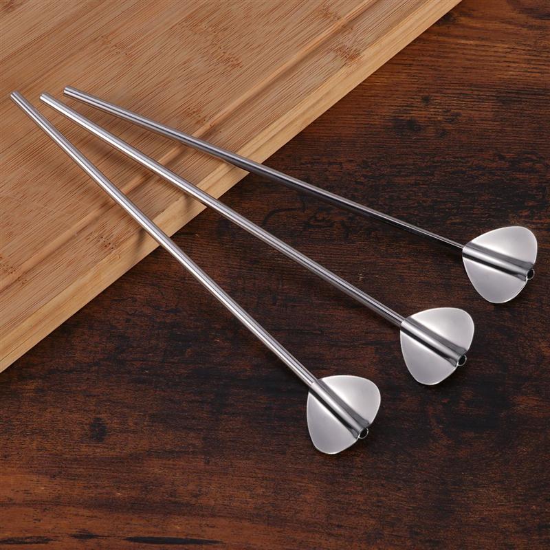 6 st hjärtformade halmskedar hållbara återanvändbara tvättbara sugrör i rostfritt stål cocktailskedar set för dessertbutiken hemmafest