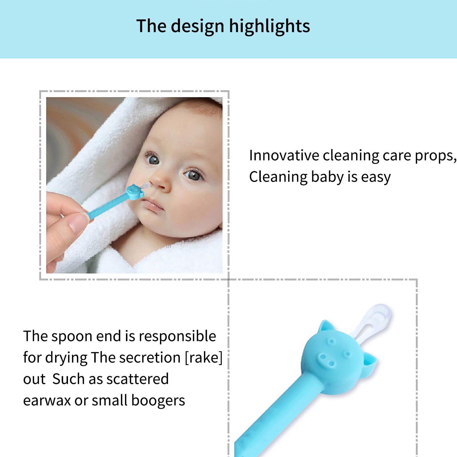 Double Head Ear and Nose Cleaning Stick Multifunctional Cleaning Stick for Children