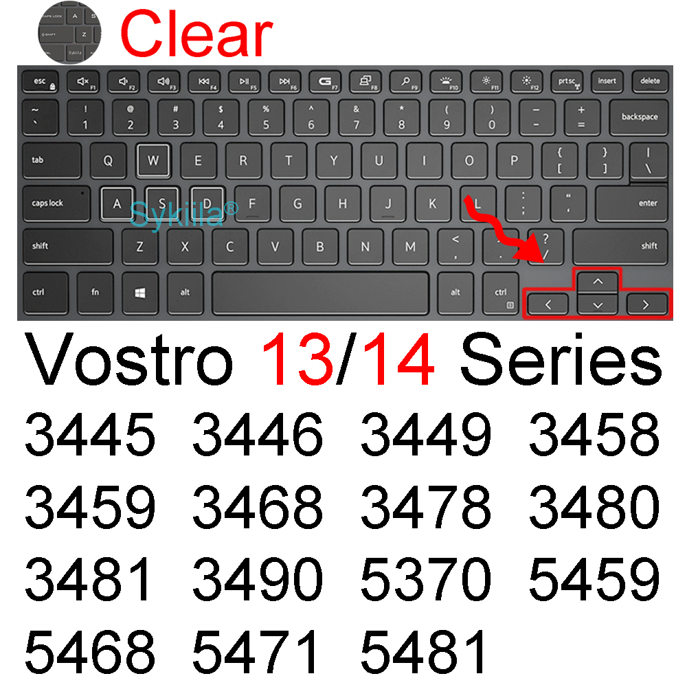 Coque de protection de clavier pour Dell Vostro 13 14 3000 5000 7000 5310 5410 5415, accessoire d&#39;ordinateur portable silicone TPU: Clear 2010-2013