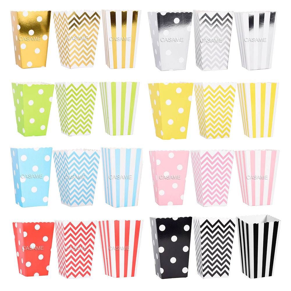 6 stks Rose Goud Roze Stijf Papier Mini Party Popcorn Dozen Pop Corn Snoep/Schil Gunst Zakken Bruiloft Verjaardag Film Party Servies