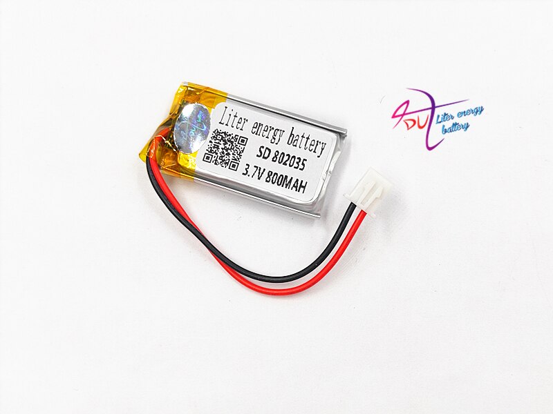 JST XH 2.54mm 802035 3.7V 800MAH Lithium Polymer LiPo Oplaadbare Batterij Voor Mp3 hoofdtelefoon PAD DVD bluetooth camera