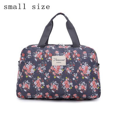 Bolso organizador de viaje con estampado de rosas, bolso de viaje plegable portátil para mujer, bolso de viaje para mujer: Gris