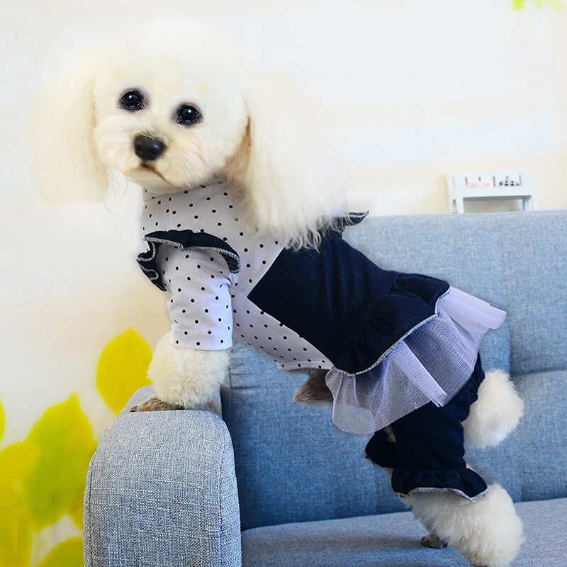 Monos de Estilo Princesa de cuatro patas para perro, ropa de otoño e invierno para mascotas, ropa de Chiuhahua