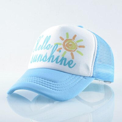 Tqmsmy Hello Sunshine Kinderen Zonnehoed Koele Jongen Baseball Hoed Cap Meisje Trucker Hoeden Kind Snapback Hoeden Kids Caps TMA40: BLUE1